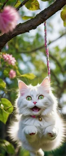 hanging cat,flower cat,cats in tree,cat toy,pink cat,chinese pastoral cat,cat image,blossom kitten,cat kawaii,cat vector,mow,cat,cute cat,funny cat,white cat,tea party cat,american curl,löwchen,tree swing,japanese bobtail,Photography,Fashion Photography,Fashion Photography 20