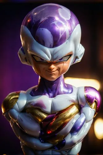 弗利萨，邪恶表情，写实,cosmetic,stylized macaron,violet head elf,shallot,3d render,3d model,malva,3d rendered,cancer icon,alien warrior,vegeta,monsoon banner,purple skin,sigma,edit icon,rupee,game character,game