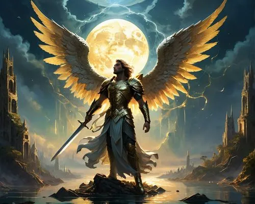 the archangel,dawnstar,archangel,archangels,seraphim,goldmoon,seraph,uriel,hawkgirl,heroic fantasy,dark angel,angelology,angel of death,metatron,zadkiel,fantasy art,seregil,aliran,daybreaker,samael,Conceptual Art,Fantasy,Fantasy 18