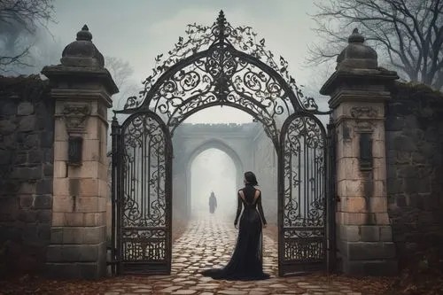 iron gate,gatekeeper,gateway,ghost castle,archway,heaven gate,doorways,entranceways,haunted cathedral,gothic style,archways,entrada,stone gate,shadowgate,gothic woman,the mystical path,entrances,gothic,blackgate,haunted castle,Photography,Fashion Photography,Fashion Photography 03