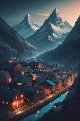 alpine village,zermatt,mountain village,mountain huts,mountain settlement,winter village,grindelwald,aurora village,the alps,fantasy landscape,alpine region,world digital painting,escher village,korean village snow,vajont,high alps,alps,matterhorn,swiss alps,mountain scene,Photography,Documentary Photography,Documentary Photography 19