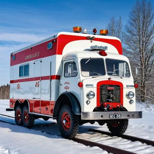 white fire truck,emergency ambulance,berliet,winter service,glacier express,ambulance,Photography,General,Realistic