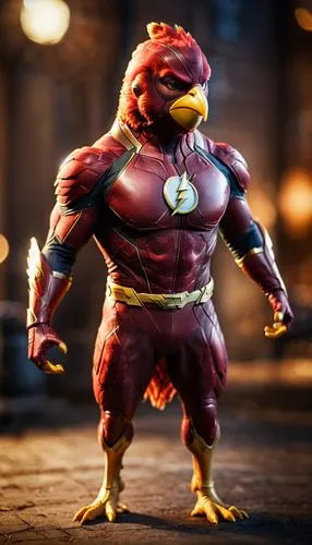 A hybrid of Theflash Chicken, full body shot ,chicken bird,phoenix rooster,flash unit,bird png,the chicken,chicken 65,stadium falcon,pubg mascot,redcock,bantam,griffin,roasted pigeon,angry man,fowl,fe