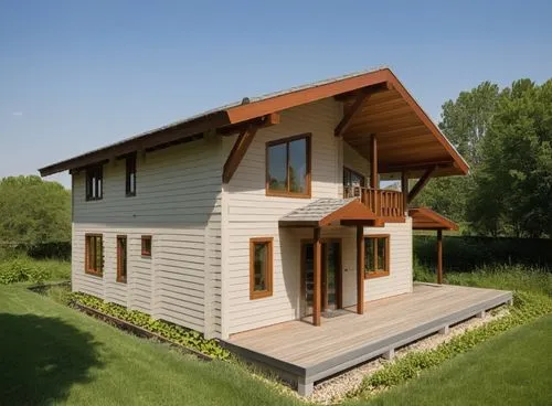 inverted cottage,wooden house,passivhaus,timber house,small cabin,sketchup,Photography,General,Realistic