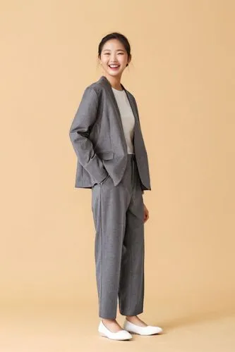 hakama,tonghe,woman in menswear,pantsuit,chuseok,yohji,jinbei,beanpole,miyake,japanese woman,chonju,wonju,wanzhou,rakugo,heungseon,maruko,asian costume,muji,xiaohong,menswear for women,Female,East Asians,Youth adult,Happy,Pure Color,Light Pink