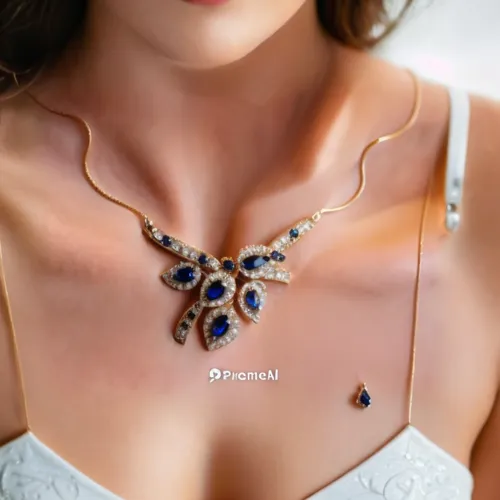 a woman is wearing a , a necklace and choker,necklace,necklace with winged heart,necklaces,bridal jewelry,jewelry florets,jewellry