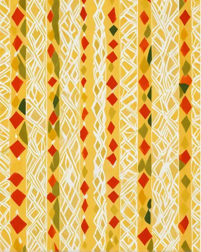 Yellow Diamonds in yellow, coral and olive is a bold, colorful luxury wallpaper designed in Los Angeles. Design - Yellow Diamonds by Pearl and Maude. Vellum wallpaper comes untrimmed.,fruit pattern,ca