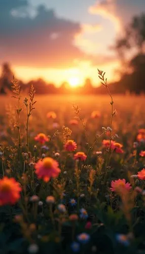 flower in sunset,flower field,blooming field,flower background,field of flowers,flowers field