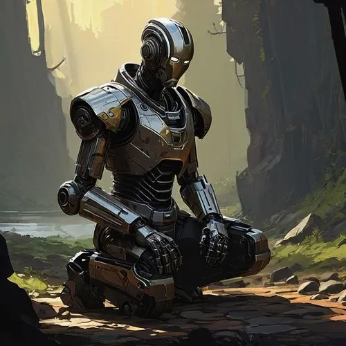 c-3po,tau,droid,knight armor,paladin,mech,droids,cg artwork,bot,mecha,sentinel,bumblebee,bolt-004,concept art,sci fi,ranger,armor,minibot,crusader,boba fett,Conceptual Art,Sci-Fi,Sci-Fi 01