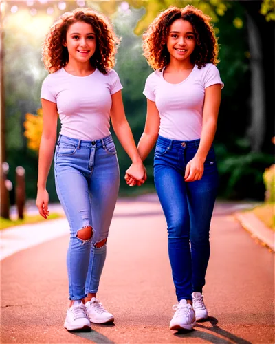 two girls,jeans background,little girls walking,young women,afro american girls,hand in hand,walking,retro women,sisters,teens,vegan icons,lilo,rollerblades,hands holding,denim shapes,strolling,two friends,young couple,beautiful women,denim jeans,Conceptual Art,Fantasy,Fantasy 26