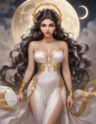 fantasy woman,inanna,zodiac sign libra,queen of the night,sorceress,fantasy art,Digital Art,Impressionism