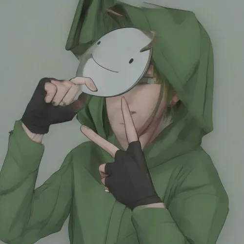 part 6 of the dream smp,a woman with a green hoodie and some gloves,bird png,kuribayashi,hiko,shigehiro,ventilation mask,yuhiko