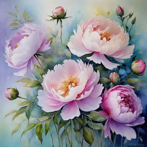 peonies,pink peony,peony,peony pink,peony bouquet,flower painting,common peony,pink lisianthus,peony frame,pink carnations,pink tulips,paeonia,blooming roses,pink water lilies,esperance roses,camelliers,watercolor roses,lisianthus,magnolias,noble roses,Illustration,Paper based,Paper Based 15