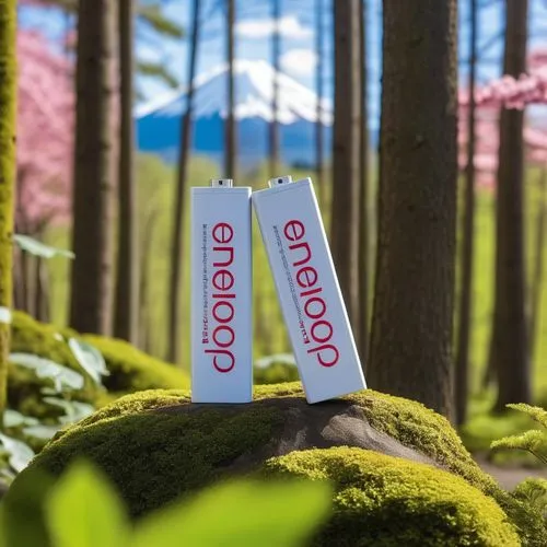 fujitsu rechargeable battery 
in a wood podium with mount fuji in a background with sakura flowers in the side
,two tubes in the woods on top of a rock,kokanee,koica,tokaido,kootenay,loganiaceae,bocch