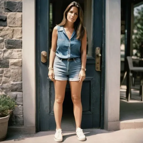 girl in overalls,denim jumpsuit,jean shorts,pattie,overalls,chambray,denim skirt,eggleston,louvrier,tisdale,courteney,dungarees,in shorts,jacquie,hotpants,seventies,miniskirted,ektachrome,kodachrome,shorts,Photography,Documentary Photography,Documentary Photography 02