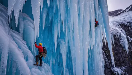 ice climbing in Wrangell-St. Elias National Park in Alaska,ice climbing,alpine climbing,climbing helmets,ice wall,climbing slippery pole,climbing to the top,climbing,climbing hold,ski mountaineering,e