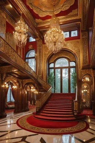 crown palace,ballroom,grand hotel europe,emirates palace hotel,entrance hall,royal interior,dragon palace hotel,europe palace,foyer,grand hotel,kempinski,venetian hotel,opulence,hotel hall,opulent,the lviv opera house,ornate room,luxury hotel,opulently,grandeur,Illustration,Paper based,Paper Based 27