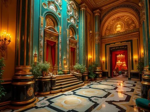 enfilade,hermitage,royal interior,ornate room,marble palace,sevillian,hallway,cassation,corridor,entrance hall,montecarlo,cochere,noto,dolmabahce,neoclassical,lachapelle,europe palace,anteroom,kunsthistorisches museum,baroque,Photography,General,Realistic