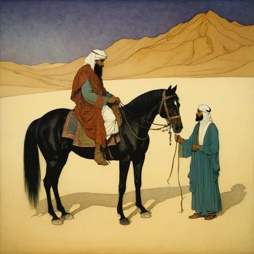 rem in arabian nights,tuareg,nasruddin,tuaregs,tinariwen,majnun,bedouin,shahnama,bedouins,arabians,khorasan,qazwini,nasreddin,zoroaster,shahnameh,samarra,haqiqatjou,qadissiyah,man and horses,arabiyah,Illustration,Retro,Retro 17