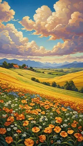 meadow landscape,blooming field,flower field,flowers field,field of flowers,sunflower field,landscape background,salt meadow landscape,poppy fields,daffodil field,field of poppies,poppy field,blanket of flowers,autumn landscape,nature landscape,rural landscape,field of cereals,field of rapeseeds,flower meadow,cosmos field,Photography,General,Realistic