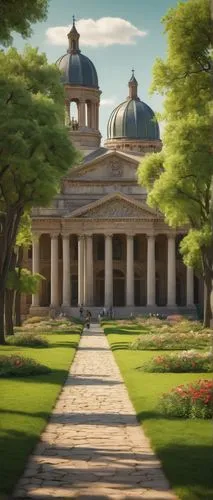 sapienza,villa borghese,venanzio,jeffersonian,zappeion,glyptotek,neoclassical,peristyle,greek temple,janiculum,symphonia,springfield,kimbell,palladianism,cartoon video game background,monticello,cochere,palladian,panagora,ancient rome,Illustration,Abstract Fantasy,Abstract Fantasy 06