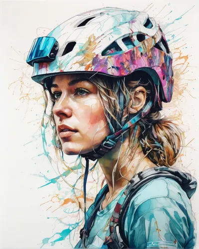 Create a dystopian future where sport climbing helmets are mandatory.,bicycle helmet,woman bicycle,artistic cycling,helmet,climbing helmet,girl with a wheel,helmets,cycle sport,motorcycle helmet,safet