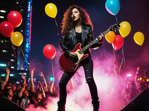 rocker,concert guitar,rock concert,electric guitar,guitar,epiphone,lead guitarist,rockstar,rock and roll,new years day,playing the guitar,lady rocks,rock 'n' roll,rock music,rock n roll,the guitar,music book,red balloons,rock'n roll,cover,Art,Classical Oil Painting,Classical Oil Painting 04