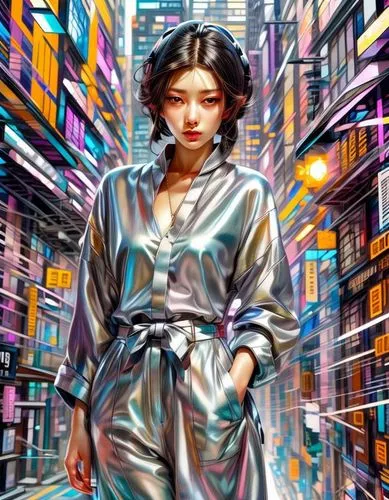 cyberpunk,world digital painting,japanese woman,tokyo,asian vision,tokyo city,cyberspace,digiart,osaka,digital art,shinjuku,geisha,asian woman,sci fiction illustration,digital artwork,tokyo ¡¡,hong,retro woman,hanbok,gangneoung