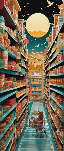 Imagine a thrilling chase scene through the aisles of Krupa Grocery.,supermarket,grocery,grocery store,grocer,supermarket shelf,aisle,grocery shopping,hamster shopping,convenience store,pantry,deli,ca