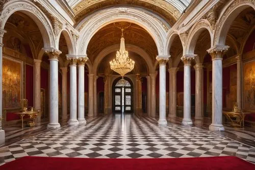 royal interior,llotja,foyer,corridor,villa cortine palace,entrance hall,villa farnesina,europe palace,enfilade,palace of the parliament,alcazar of seville,cassation,mirogoj,the royal palace,pannonhalma,hall of nations,hallway,moritzburg palace,château de chambord,royal palace,Conceptual Art,Daily,Daily 18