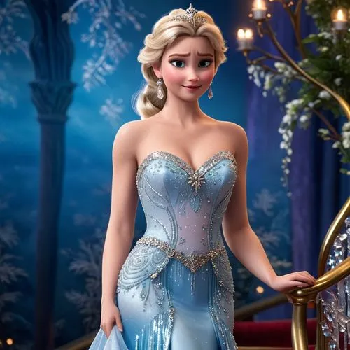 Walt Disney Pictures

Frozen ( Kinofilm CGI serie )

Königin Elsa ( Frozen )

Sie geht die stufen einer Treppe hinunter zum Königlichem Ballsaal,elsa,the snow queen,princess sofia,princess anna,rapunz