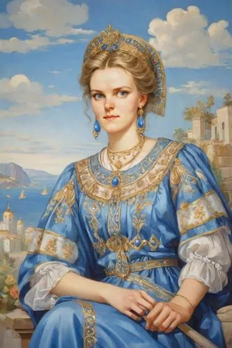 taormina,iulia hasdeu castle,angelica,cepora judith,woman holding pie,malcesine,portrait of a woman,portrait of a girl,khokhloma painting,antalya,meteora,girl in a historic way,portrait of christi,crimea,lacerta,peles castle,frida,napoca,mijas,darjeeling,Digital Art,Classicism