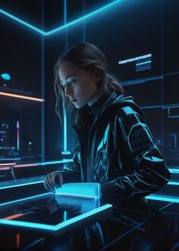 cg artwork,girl at the computer,cyberpunk,futuristic,man with a computer,cyber,computer room,digital compositing,sci fiction illustration,symetra,neon human resources,nova,mercedes eqc,computer,lando,computer art,lokdepot,futuristic art museum,electronics,valerian,Photography,Documentary Photography,Documentary Photography 22