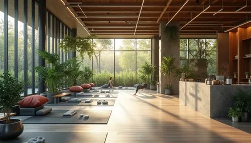 dojo,fitness room,japanese zen garden,fitness center,fitness facility,zen garden,breakfast room,ryokan,tea zen,indoor,modern office,modern room,ryokans,spa,modern kitchen interior,health spa,3d rendering,leisure facility,interior modern design,teahouse,Photography,General,Realistic