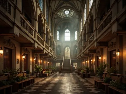 theed,cathedral,labyrinthian,sacristy,aisle,sanctuary,ecclesiatical,hall of the fallen,passage,sapienza,cathedral of modena,ecclesiastical,corridors,hallway,haunted cathedral,empty interior,kerk,cloister,basilius,verkerk