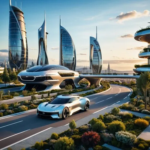 futuristic architecture,futuristic landscape,futuristic car,dubai,jetsons,futuristic,Photography,General,Realistic