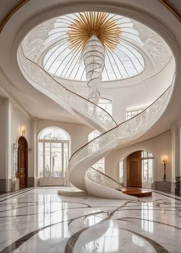 circular staircase,winding staircase,spiral staircase,cochere,marble palace,spiral art,staircase,floor fountain,art deco,spiral,outside staircase,entrance hall,faena,spiral pattern,spiral stairs,winding steps,spiralling,luxury home interior,archly,marble pattern,Illustration,Retro,Retro 08