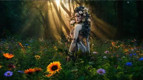 fantasy picture,faerie,faery,fairy forest,elven flower,fantasy art,photomanipulation,photo manipulation,fae,dryad,ballerina in the woods,elven forest,flower fairy,enchanted forest,forest of dreams,the enchantress,fairy queen,girl in flowers,fairy world,photoshop manipulation