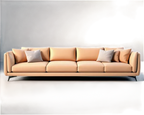 Modern sofa, minimalist room, low-poly design, sleek metal legs, soft cushions, neutral colors, ambient light, 3/4 composition, shallow depth of field, warm color tone, cinematic lighting.,sofa,settee