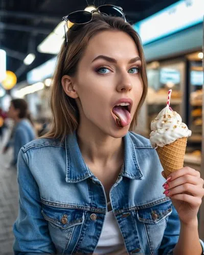 woman with ice-cream,gelati,ice cream,sundae,ice creams,Photography,General,Realistic