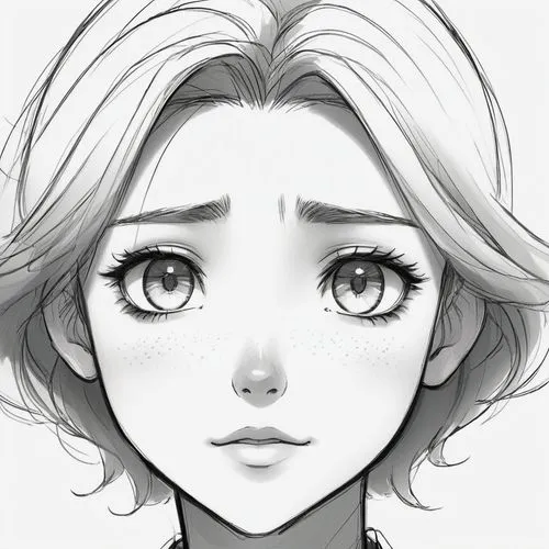 schierke,worried girl,schierholtz,liesel,eyes line art,ptosis,rukia,wipp,schierstein,setter,sae,krita,haru,hagio,kuchel,shojo,maeve,giulietta,alita,kanno,Illustration,Black and White,Black and White 08