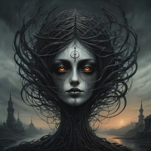 hecate,mahadeva,malefic,hekate,priestess,crone,eldritch,unseelie,carcosa,vecna,lord shiva,norns,shiva,vodun,gothic portrait,nyarlathotep,conjuration,gothic woman,hastur,hastula,Conceptual Art,Fantasy,Fantasy 33