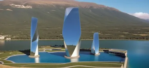 futuristic landscape,futuristic architecture,arcology,solar cell base,monoliths,ringworld,sky space concept,futuristic art museum,cube stilt houses,skylon,artificial islands,palu,seasteading,spaceports,unbuilt,stalin skyscraper,megaprojects,fontana,power towers,virtual landscape,Photography,General,Realistic