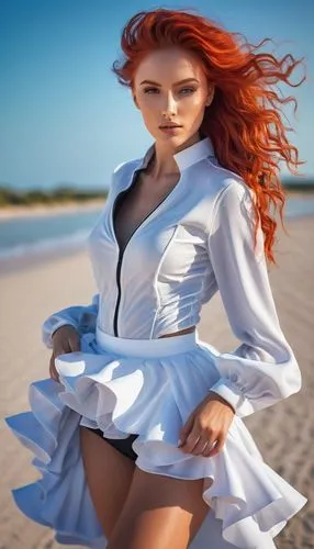 the sea maid,derivable,celtic woman,redhead doll,aliona,rousse,windblown,frilled,white clothing,image manipulation,gowned,redheads,women fashion,liliya,refashioned,bodypainting,fantasy woman,smocked,ruffles,fashion vector,Photography,Documentary Photography,Documentary Photography 14