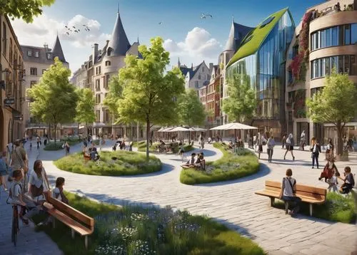 hafencity,mvrdv,europan,delft,city of münster,enschede,tilburg,heerlen,metz,modwen,duisburg,hertogenbosch,brygge,bydgoszcz,gulbrandsen,arhus,ingolstadt,pedestrianized,speicherstadt,zeil,Illustration,Realistic Fantasy,Realistic Fantasy 42