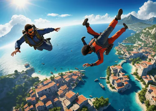 skydiver,base jumping,tandem skydiving,skydiving,leap of faith,bungee jumping,parachuting,skydive,montgolfiade,believe can fly,flying flight,flying,axel jump,action-adventure game,free flight,paragliding-paraglider,hot-air-balloon-valley-sky,jumping off,take-off of a cliff,game art,Art,Classical Oil Painting,Classical Oil Painting 09