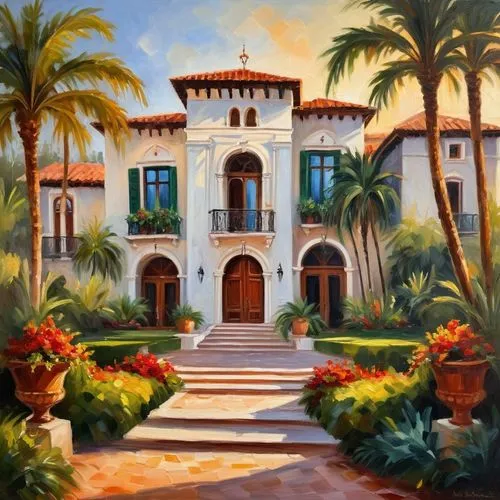 hacienda,palmilla,santa barbara,mizner,florida home,casa,telfair,botero,mexican painter,church painting,villa,sarasota,haciendas,mcnay,casitas,private estate,posada,pasadena,bendemeer estates,house painting,Conceptual Art,Oil color,Oil Color 22