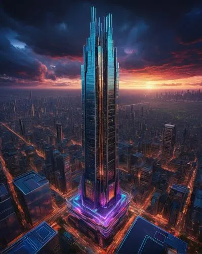 skyscraper,the skyscraper,supertall,futuristic architecture,skycraper,cybercity,coruscant,barad,electric tower,skyscraping,arcology,megacorporation,futuristic landscape,pc tower,tallest hotel dubai,the energy tower,sky city,metropolis,ctbuh,megacorporations,Art,Artistic Painting,Artistic Painting 31