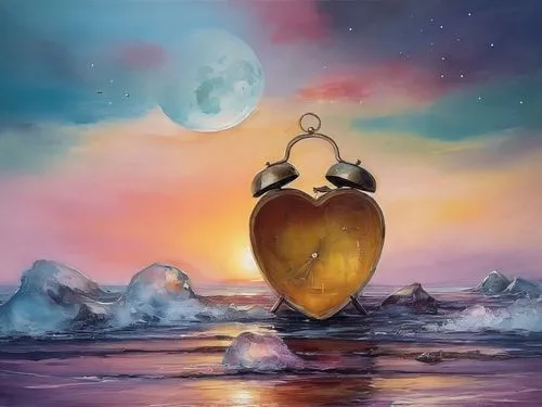 floating island,bathysphere,dreamscapes,golden apple,moonstone,goldmoon,overwater,adrift,dreamscape,arcona,empyrean,watery heart,fantasy picture,message in a bottle,surrealism,surrealist,water lotus,c