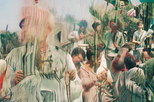 multiple exposure,flagellants,the festival of colors,kavadi,glitch art,panchavadyam